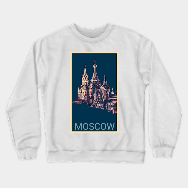 Moscow in Shepard Fairey style Crewneck Sweatshirt by Montanescu